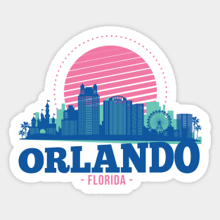 Retro Orlando, Florida Skyline Sticker